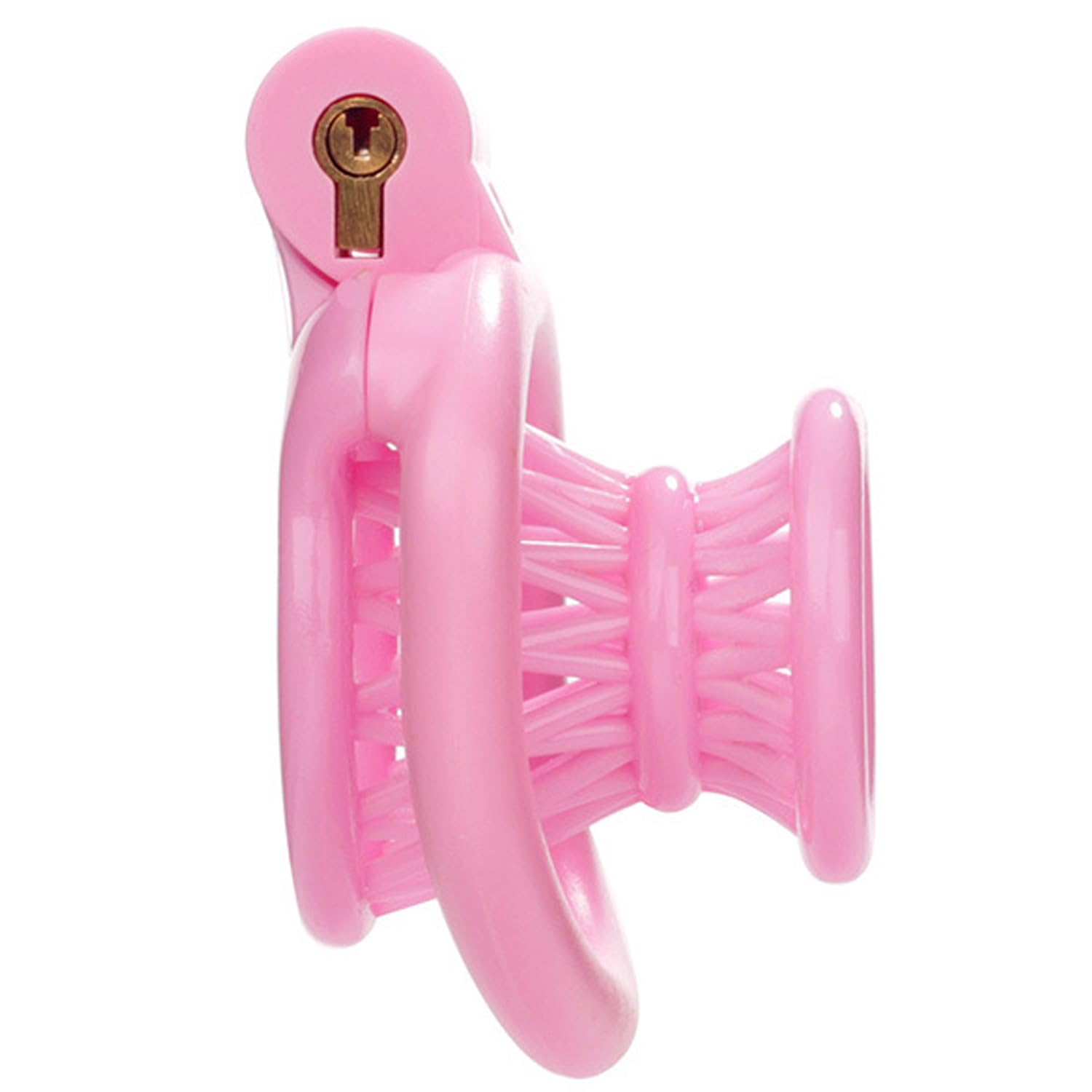 Peniskäfige Chastity Cage Set für Herren mit 4 Penisringe Fischkorbform Harz Keuschheitskäfig Männer Bondage keuschheit Penis Käfige Extrem SM Sexspielzeug (Pink)