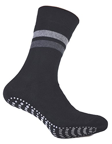 4er Pack Damen & Herren Socken mit ABS Noppen, Gr. 39-42, marine/anthrazit, ohne Gummi, Thermo Socken Frottee, Anti Rutsch Socke, Stoppersocken