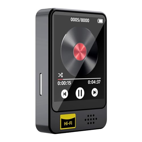 Junterone MP3/MP4-Musikplayer 1,8-Voll-Touchscreen Bluetooth 5.2 Radio E-Book Walkman Externe Wiedergabe-B Langlebig Einfach zu Bedienen