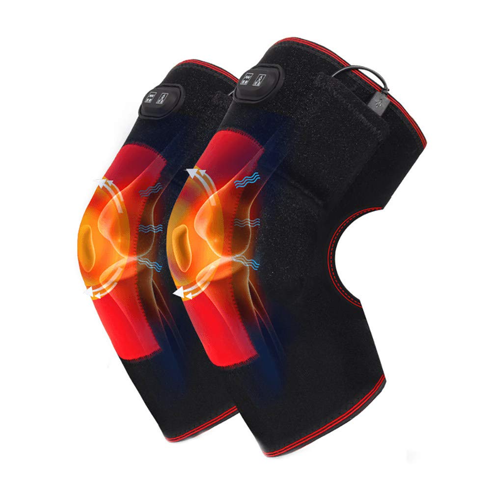 Heizung Knieschoner, Heizung und Vibrationsmassage 2 in 1 Kniebandage Wrap für Gelenkmuskeln Arthritis Sportverletzungen Schmerzlinderung Männer und Frauen, Intelligente Temperaturkontrolle