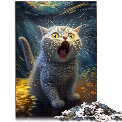 Puzzles zum Verschenken, lustiges Katzenpuzzle | Puzzles 1000 Teile für Erwachsene, Holzpuzzle, Mitmachspiel, Familiendekoration, anspruchsvolles Spielpuzzle (50 x 75 cm)