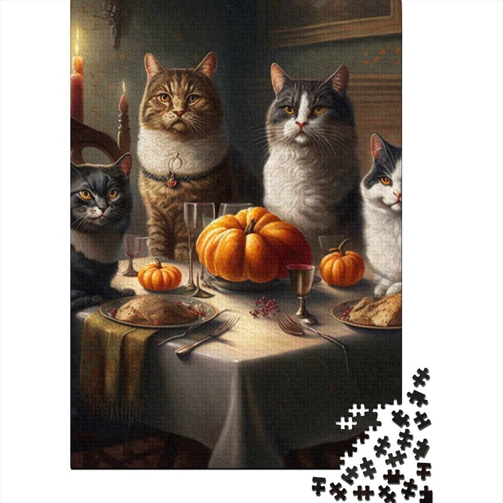 Art Bunte Katzen Lustige Puzzles für Erwachsene 1000 Teile Erwachsene und Jugendliche Puzzlespiel Spielzeug für Erwachsene Familienpuzzle Geschenk (Size : 75x50cm)