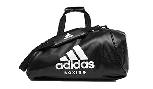 adidas PU 2 In 1 Boxing Gym Training Sports Back Pack Holdall Bag, Blackwhite