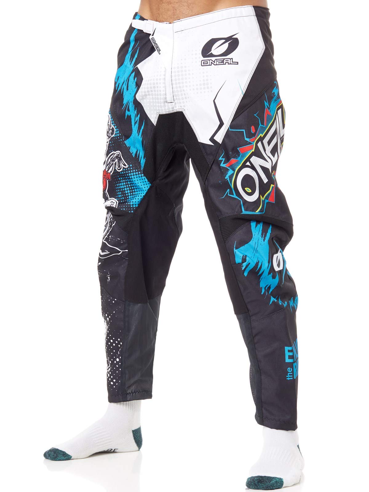 O'NEAL | Motocross-Hose | MX Enduro | außergewöhnliche Bewegungsfreiheit, Vollständig gefüttert, Polster aus Gummi für zusätzlichen Schutz | Pants Element Villain | Erwachsene | Weiß | Größe 32