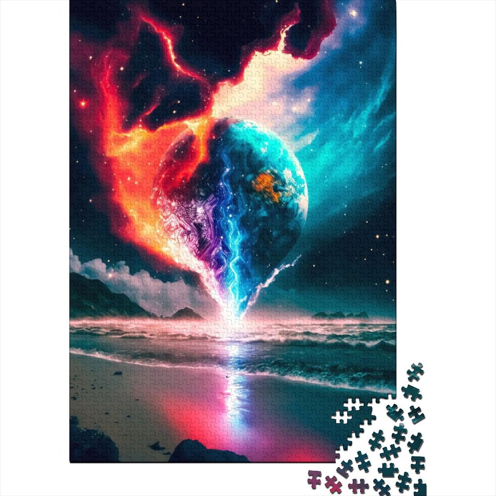 1000 Teile für Erwachsene Schwierige Puzzles „Portal zur Erde“ Holzpuzzles Puzzles für Erwachsene Teenager Lustige Familienpuzzles für Erwachsene (Größe: 75 x 50 cm)