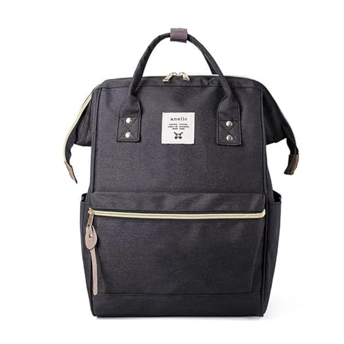 NICHANGHUA Kontrastfarbe Damentasche Doppelte Umhängetaschen Diebstahlsicherer Rucksack for Frauen Große multifunktionale Mädchentasche (Color : Black)