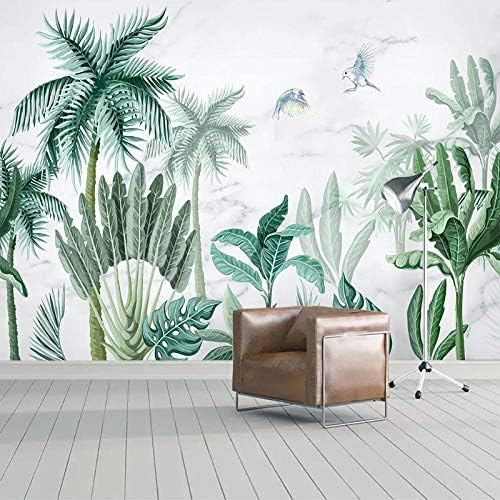 XLMING Handgemalte Tropische Pflanzen Landschaft Küche Esszimmer Arbeitszimmer Wohnzimmer TV Hintergrund Wand 3D Tapete-400cm×280cm