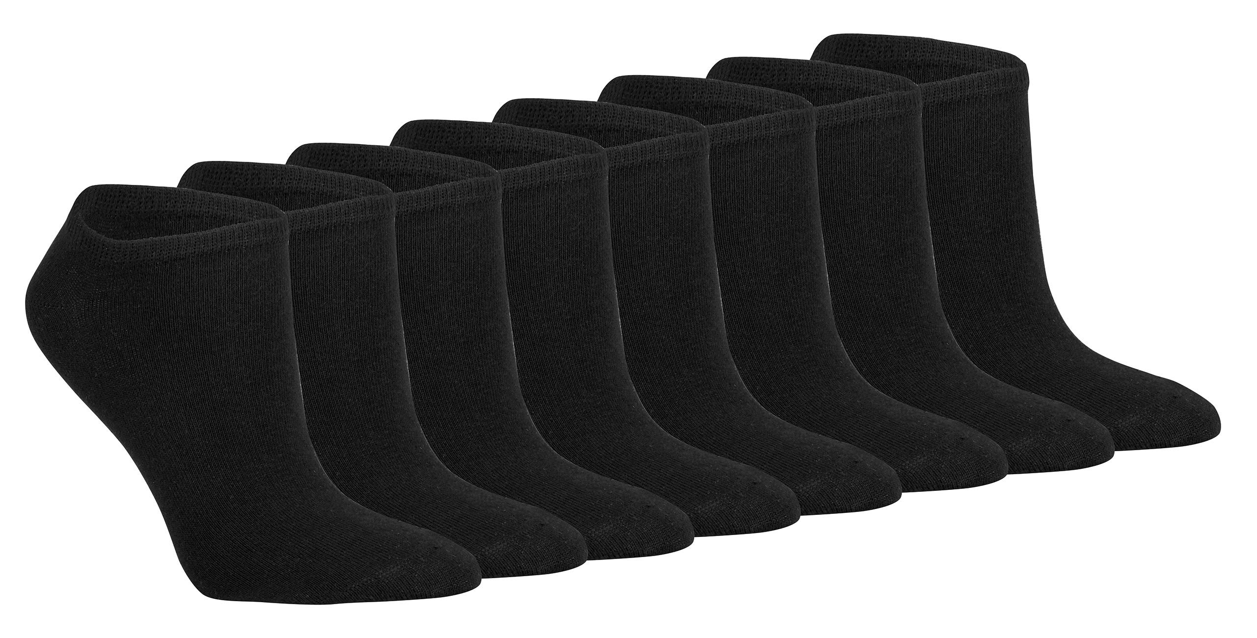 Gesundheitsstrumpf 8 Paar 100% Baumwolle Sneaker Socken Füsslinge ohne Naht Schwarz bis Größe 58 (47-50)