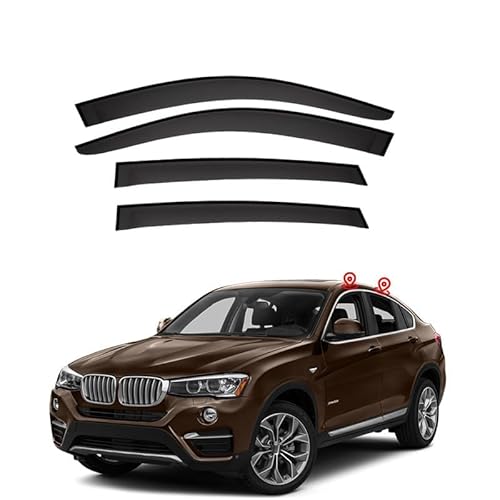 FUJIUM 4 Stück Auto Windabweiser Autofenster Regenschutz für BMW X4 2013-2017, Vorne Hinten Regenschutz Seitenfenster Luftabweiser Beschlagfrei Beschattung Zubehör