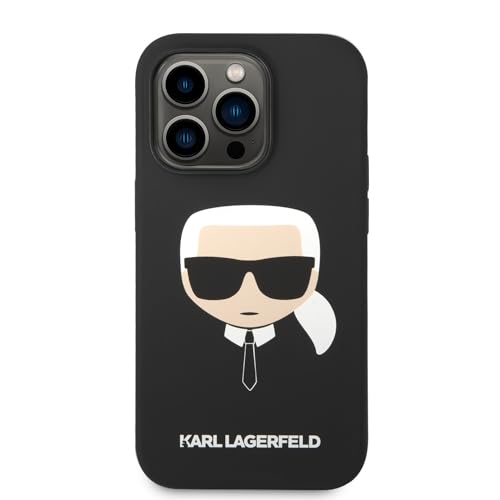 Karl Lagerfeld KLHMP14XSLKHBK Hülle für iPhone 14 Pro Max 6,7" hardcase Schwarz Silicone Karl`s Head