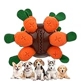 Xasbseulk Schnüffelspielzeug für Hunde, Karotten-Design, Stoffstreifen zum Verstecken von Lebensmitteln, Kauspielzeug, quietschender Puzzle-Ball für Hundetraining und Stressabbau, fördert natürliche