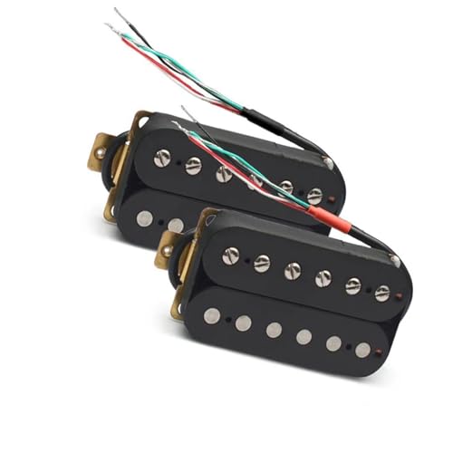 E-Gitarre Pickup Coil Spliting Pickup Humbucker Dual Coil Pickup 4 Leiter Kabel N-7,5K/B-15K Ausgang Schwarz e gitarren tonabnehmer (Color : Neck and Bridge)