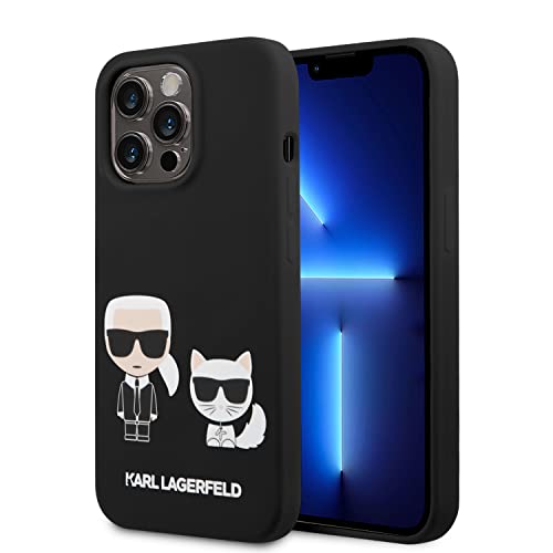 Karl Lagerfeld KLHMP14LSSKCK Hülle für iPhone 14 Pro 6,1" hardcase schwarz/Black Liquid Silicone Karl & Choupette