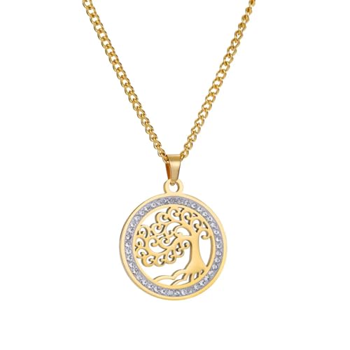 Belachick Retro Halskette Ketten Schmuck Herren Frauen Anhänger Necklace Ästhetische Anhänger-Halsketten Für Frauen, Mädchen, Modisches Amulett-, Stil 1-Goldfarbe