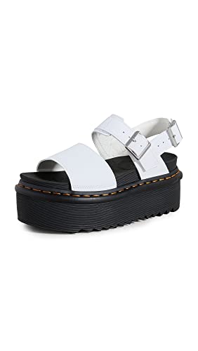 Dr. Martens Damen Durchgängies Plateau Sandalen, White Hydro, 39 EU