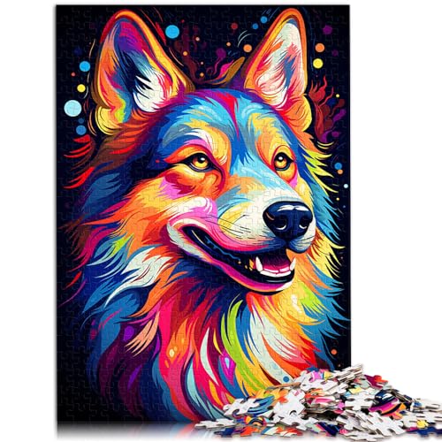 Puzzle für farbenfrohes Fantasie-Puzzle mit deutschem Schäferhund | Puzzle 1000 Teile für Erwachsene, Holzpuzzle, Spaß-Spiele für 1000 Teile (50 x 75 cm)