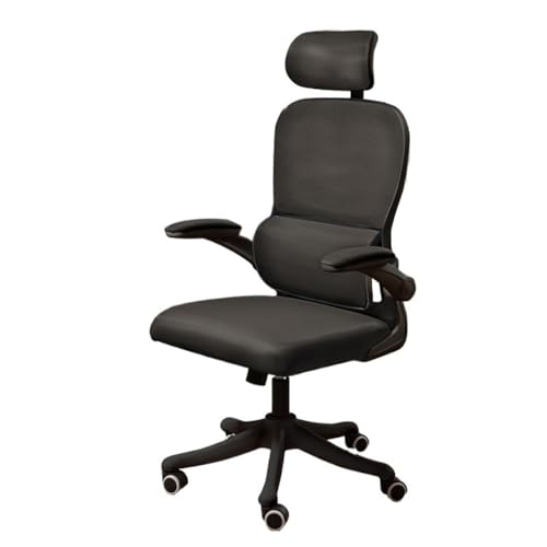 FUHAI-666 Bürostühle Schreibtischstuhl mit ergonomischer Lordosenstütze, Kopfstütze und Armlehne, Bürostuhl for das Home-Office Schreibtischstuhl(Schwarz)