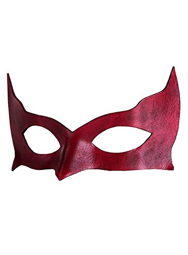 Andracor Venezianische Maske - Colombina Incognito rot Venezianische Ledermaske