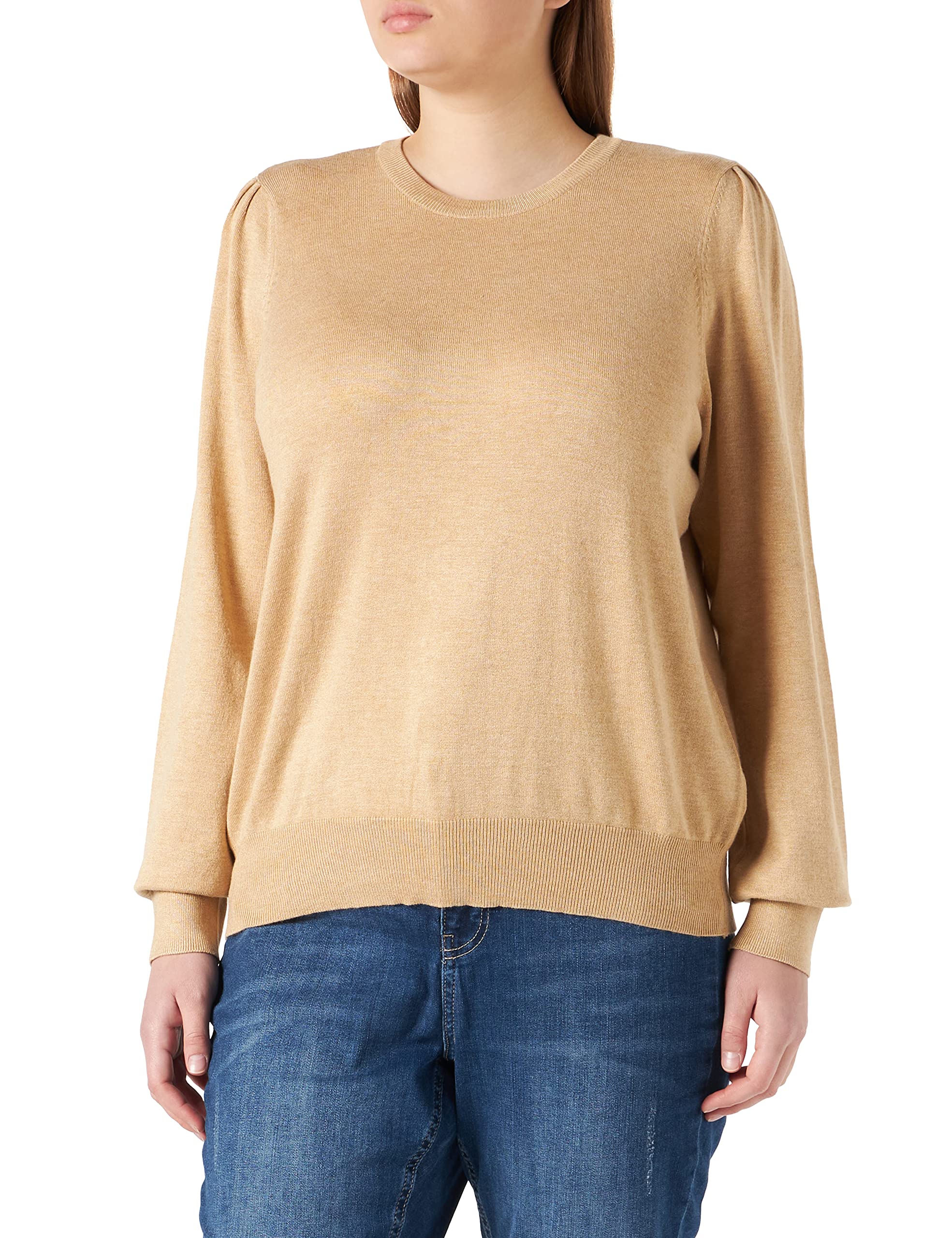 Peppercorn Tana Lange Puffärmel Kurve | Pullover Damen In Braun | Frühling Pulli Damen | Größe 54