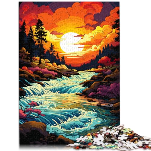 Puzzle für Erwachsene, Fantasielandschaft unter Sonnenuntergang, 1000 Teile, Puzzle, Holzpuzzle, Familienpuzzlespiel, Geburtstagsgeschenke, 1000 Teile (50 x 75 cm)