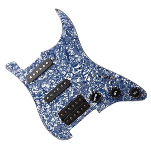 Standard-Pickguard-Tonabnehmer 11 Löcher SSH geladene vorverdrahtete E-Gitarren-Schlagbrett-Tonabnehmer-Gitarre-Ersatzteile (Color : K)