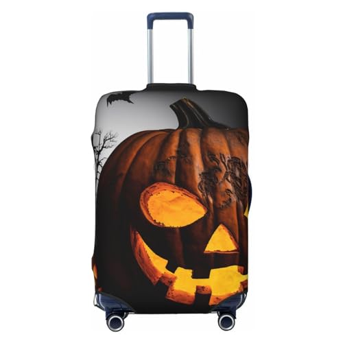 CSGJMYGS Halloween-Kürbis-Gepäckabdeckungen für Koffer, waschbar, modisch, dehnbar, kratzfest, passend für 45,7 - 81,3 cm Gepäck, XL, Schwarz, XL, Schwarz , XL