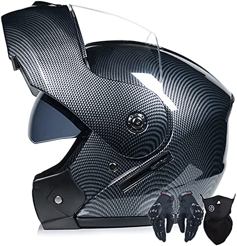 Motorradhelm Damen Herren,Klapphelme Modularer Helm Motorradhelm Integralhelme Roller-Helm Scooter-Helm Mofa-Helm DOT/ECE Zertifiziert Für Erwachsene Mit Doppelvisier