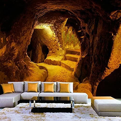 XLMING Primitive Höhle Steinhöhle Stereoskopisch 3D Tapete Home Dekoration Wohnzimmer Sofa Schlafzimmer Tv Hintergrund Wand-300cm×210cm