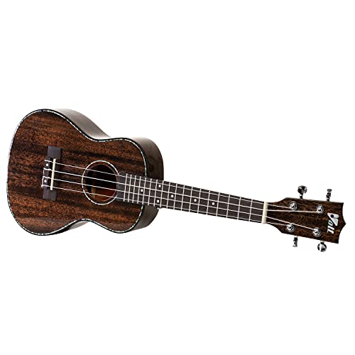 VOLT Ukulele Siena, Größe: Tenor, massive Decke Mahagoni, Griffbrett: Palisander, edle Hochglanzlackierung, Verzierungen aus Perlmutt, Länge: ca. 660 mm, mit Gurtknöpfen, inkl. gefütterte Tasche