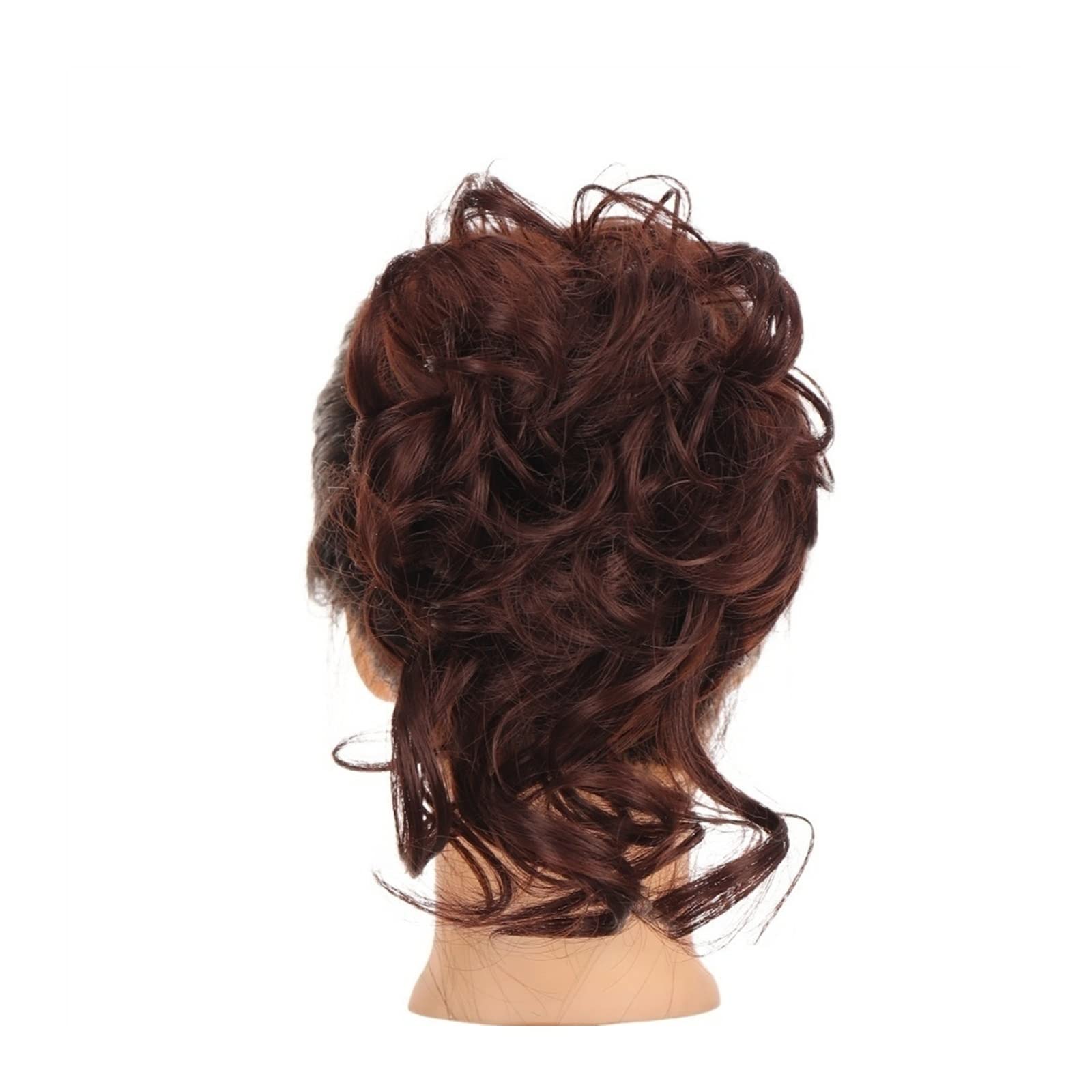 Bun Haarteile Dutt-Haargummis mit elastischem Band, Chignon, Pferdeschwanz, Hochsteckfrisur, Haarteile for Frauen und Mädchen, synthetische Haarteile, flauschiges, zerzaustes, welliges Haar Brötchen-H