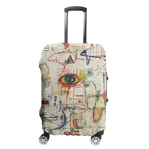 CSGJMYGS Reisegepäckabdeckung, elastisch, waschbar, modisch, kratzfest, Cartoon-Design, abstrakter Stil, Koffer-Schutz, passend für 45,7 - 81,3 cm Gepäck, Stil-6, L