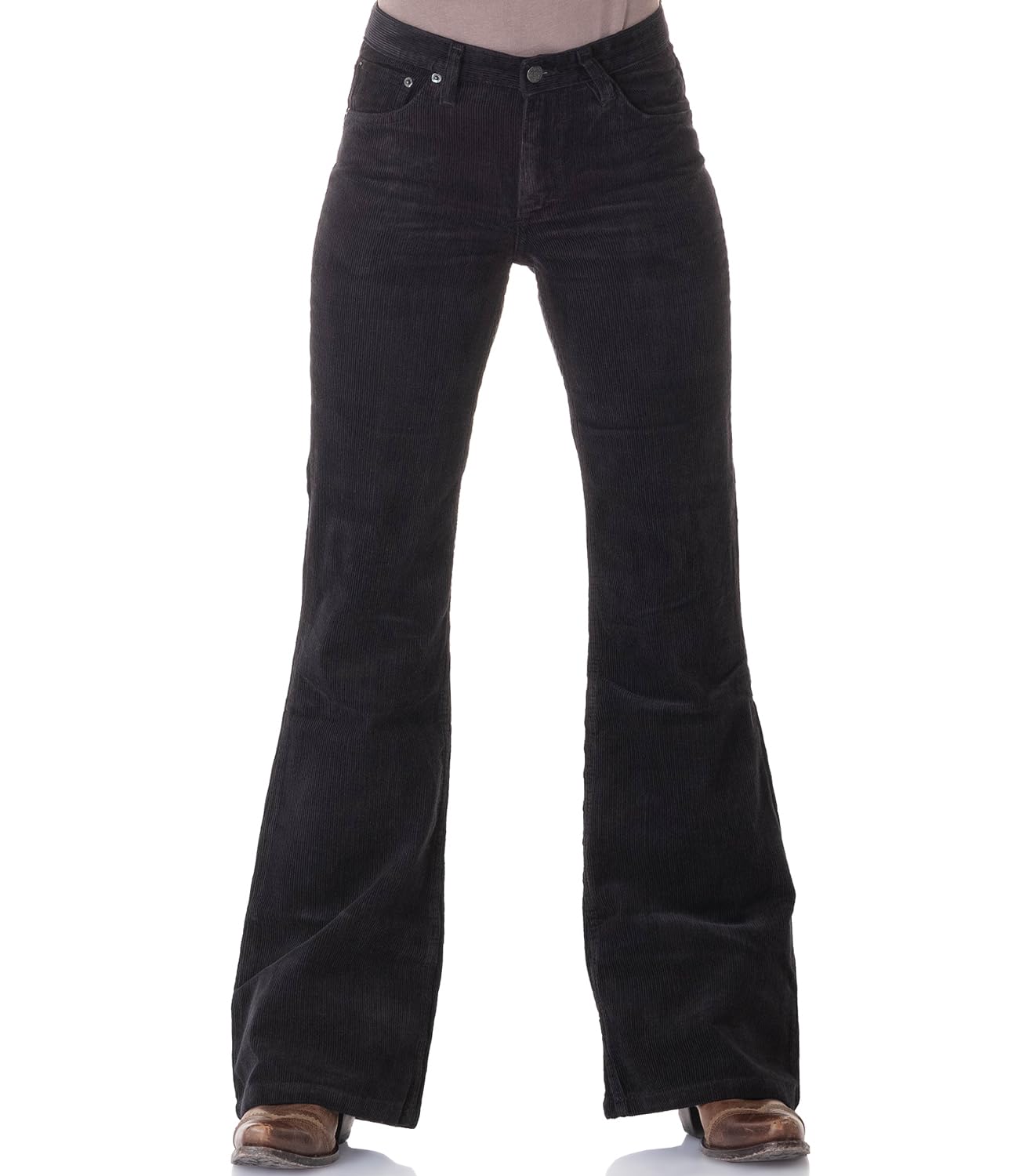 Bootcut Cordhose Damen schwarz Slim Fit (as3, Waist_Inseam, Numeric_29, Numeric_32, Schwarz)