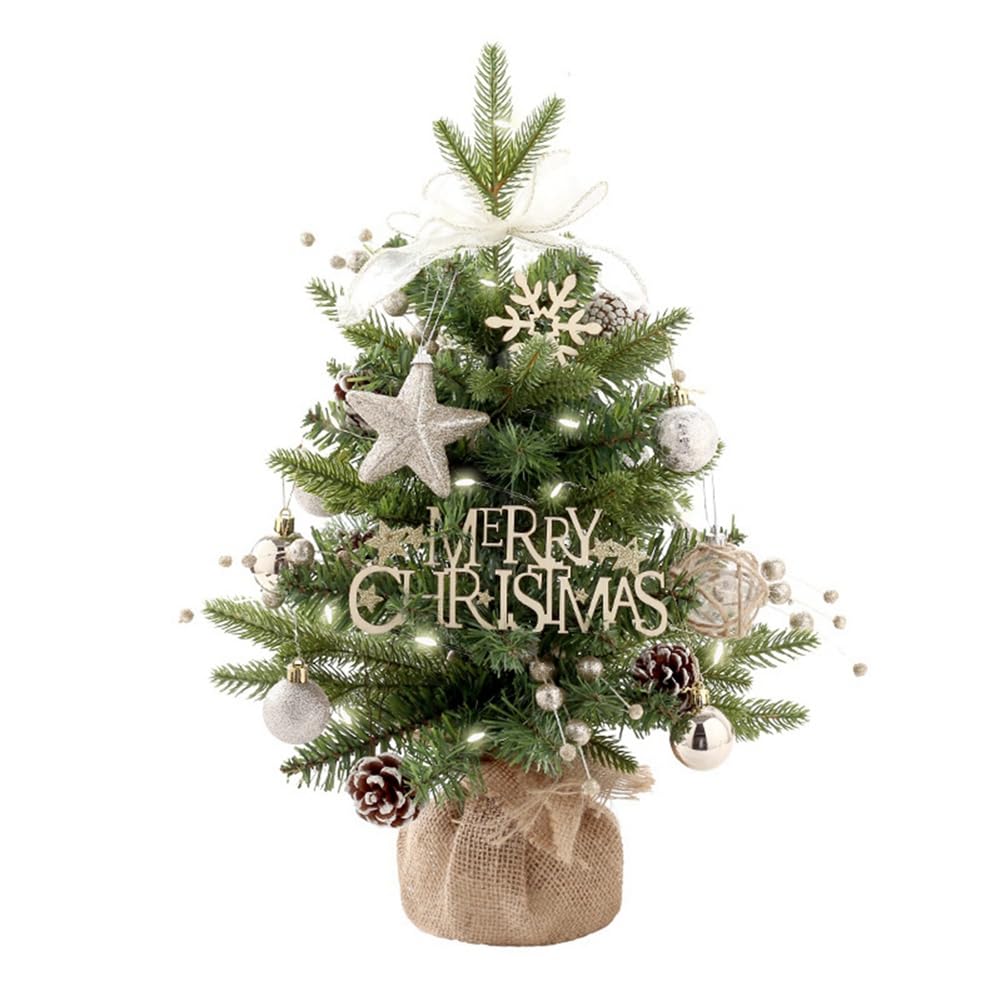 Pluuttiem Mini-Weihnachtsbaum für Den Schreibtisch, Weihnachtliche Atmosphäre, Dekoration, Rotierende Spieluhr, Mini-Weihnachtsbaum, Lustiges Ornament für Zuhause