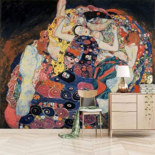 Tapete Klimt'S Kiss Wandaufkleber 3D Tapete 3D Tapete Effekt Tv Sofa Die Fototapete Wandbild Wohnzimmer Schlafzimmer-200cm×140cm