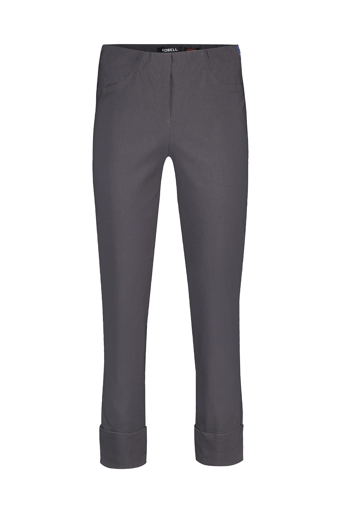 Robell Style BELLA09-7/8 Stoffhose Damen high Waist - Damenhose Power Stretch - Bengaline Stoff Hose mit Aufschlag und Gesäßtaschen - Bitte eine Größe Kleiner bestellen