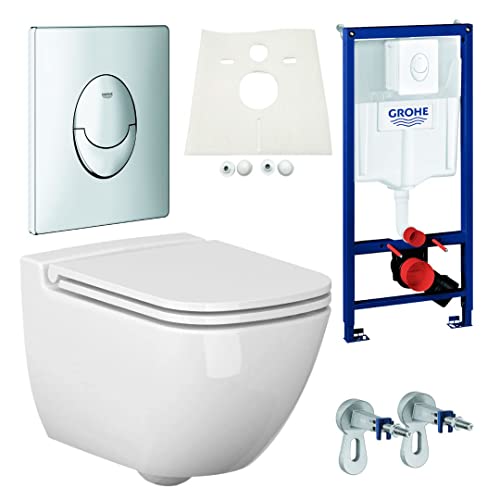 Grohe Rapid 3in1 + Ference WC + Drückerplatte + WC-Sitz Chrom