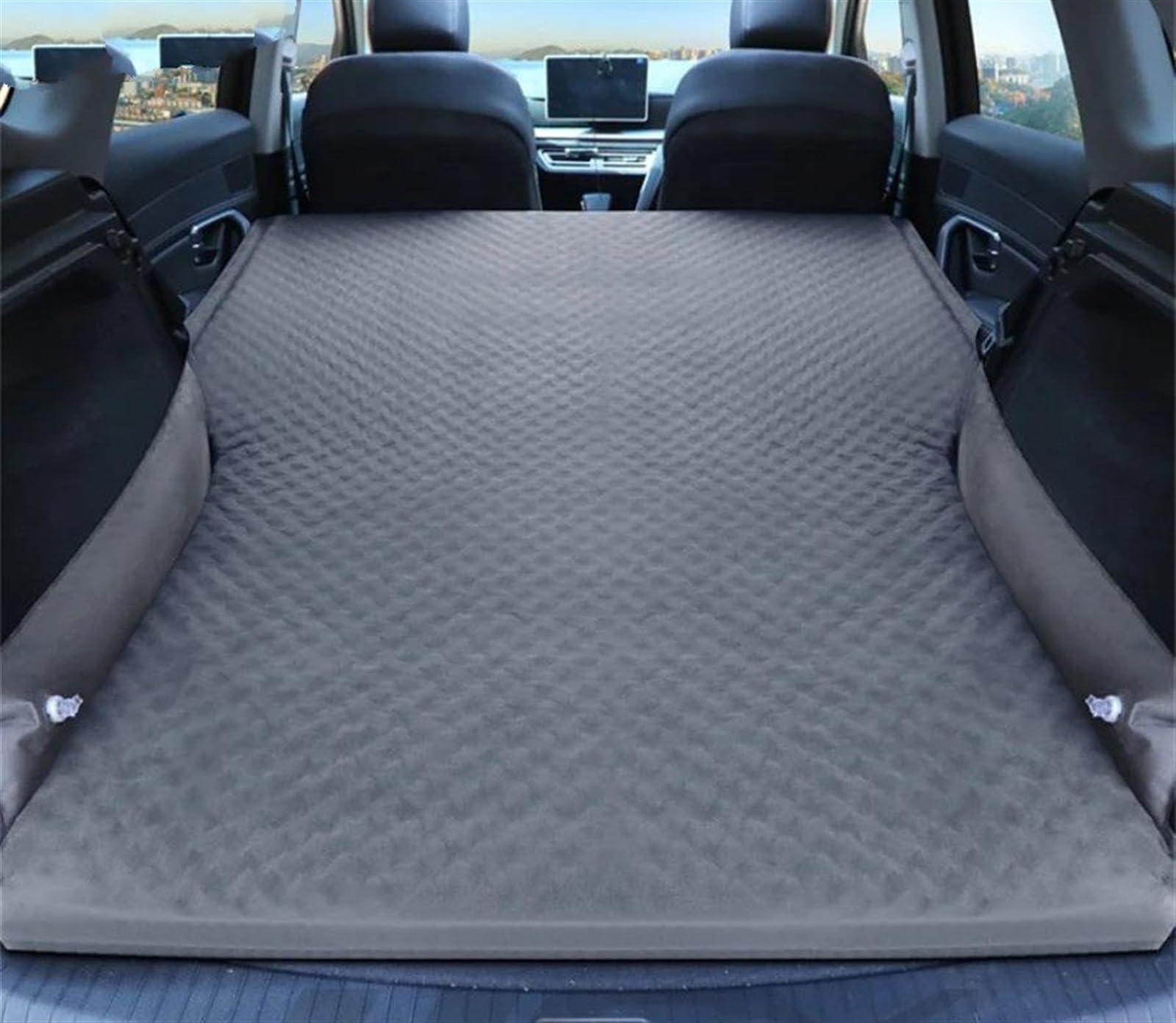 GLILAR Auto Luftmatratze Universal Auto Luftmatratze Luftbett Auto Isomatte Kissen Integriertes Autobett Kofferraum SUV MPV Schlafmatratze Reise Autozubehör 188X130CM(Gray,Size 2)