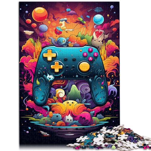 Puzzle | Puzzles, farbenfroher Psychedelischer Gamecontroller, Kunst-Puzzles für Erwachsene, 1000 Teile, Holzpuzzle, 1000 Teile (50 x 75 cm)