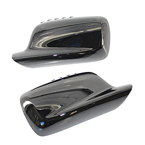 Rückspiegelkappe Ersatz-Rückspiegel-Abdeckungen, 1 Paar Auto Rückspiegel Spiegel Rückansicht Cover Cap Passend for BMW E46 E65 E66 E66 745i 750i 51167074236 51167074235 Glanz schwarzer Abdeckung