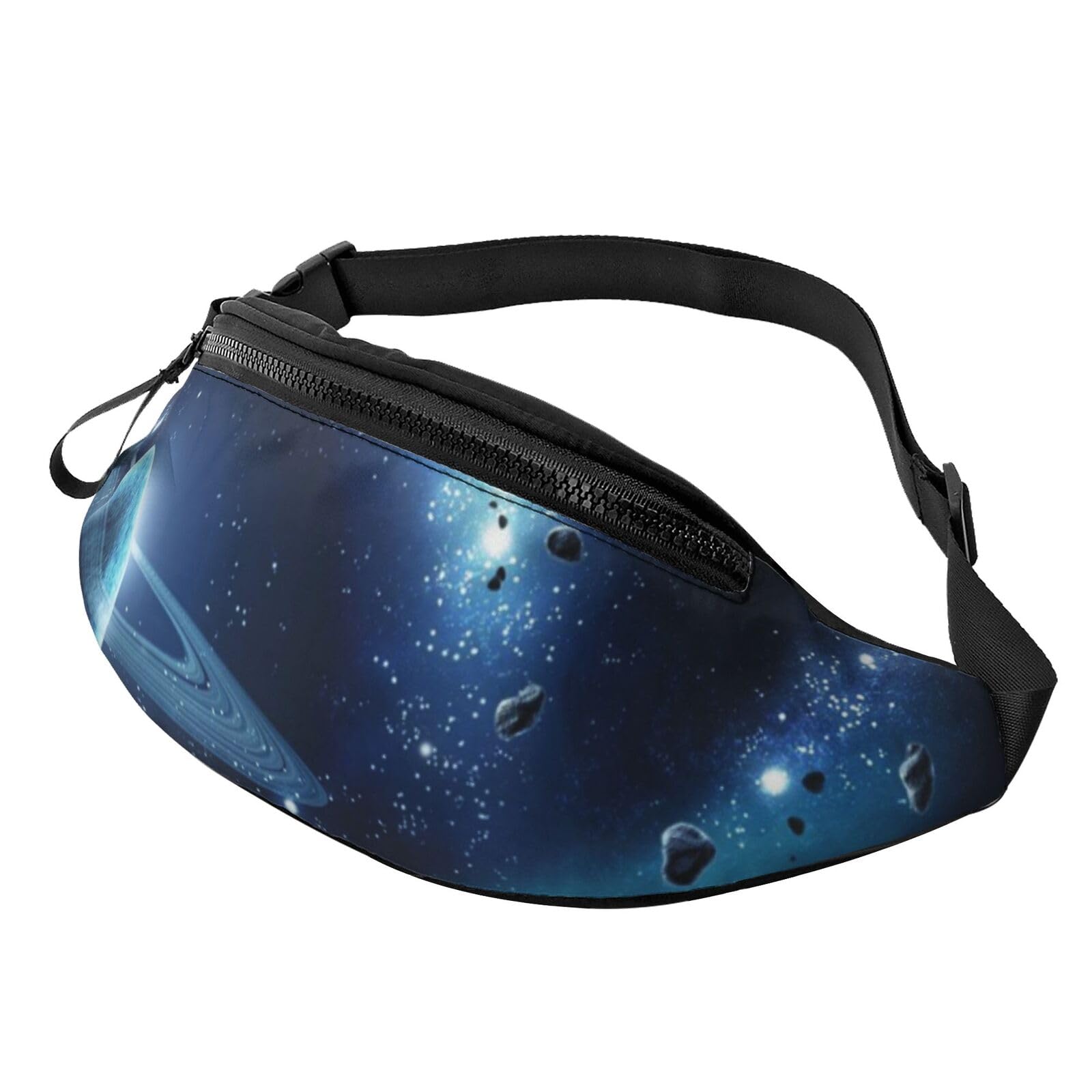 HSJFS Sporttasche mit Weltkarten-Aufdruck, Umhängetasche, lässige Brusttasche, Mond, Sterne und Planeten, Einheitsgröße