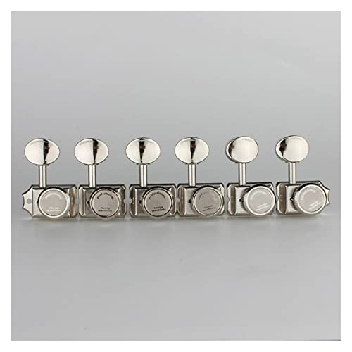 ALFAAL Vintage Nickel/Chrom-Lock-String-Tuner E-Gitarre-Maschinenköpfe Tuner Gitarre-Tuning-Pegs (Color : Nickel)