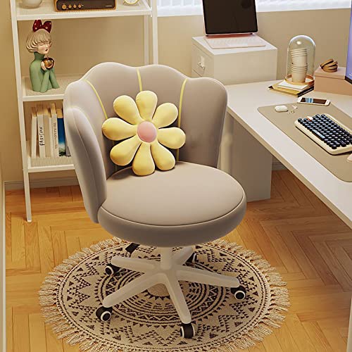 Bürostuhl, Gaming-Stuhl, Computerstuhl, Schminkstuhl für Schminkzimmer, Schlafzimmer, moderne Büro-Schreibtischstühle, Computerstuhl, süßer Blumenstuhl für Mädchen mit Rollen, Drehstuhl aus Samt,