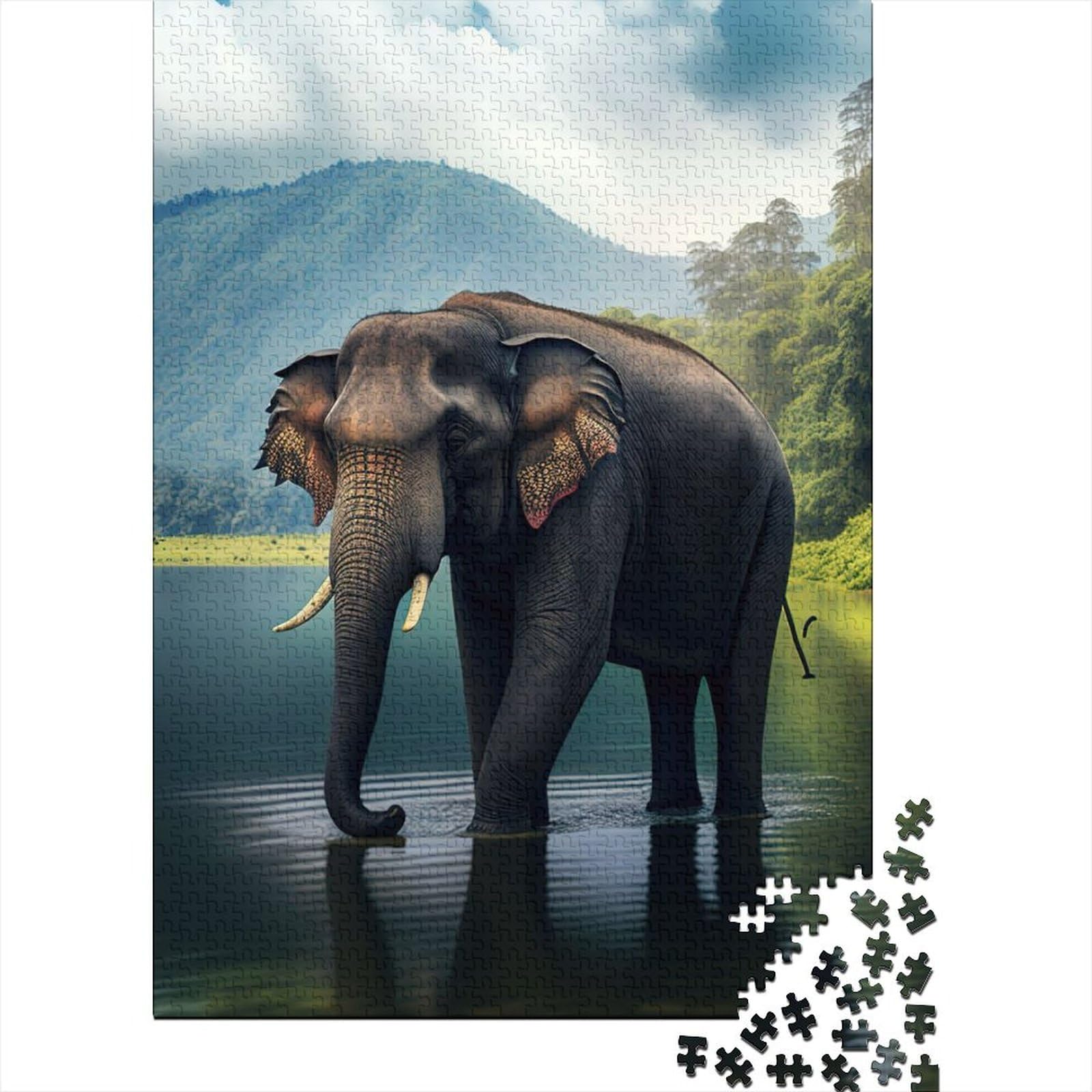 Elefanten Tier Schwierige Herausfordernde Puzzles 1000 Teile Holzpuzzles Puzzles Für Erwachsene Teenager Genießen Spiele Für Erwachsene (Size : 75x50cm)