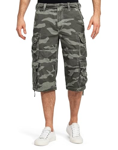 Jet Lag Herren Cargo Shorts FW-011, Farbe:Grey Camo, Größe:W36