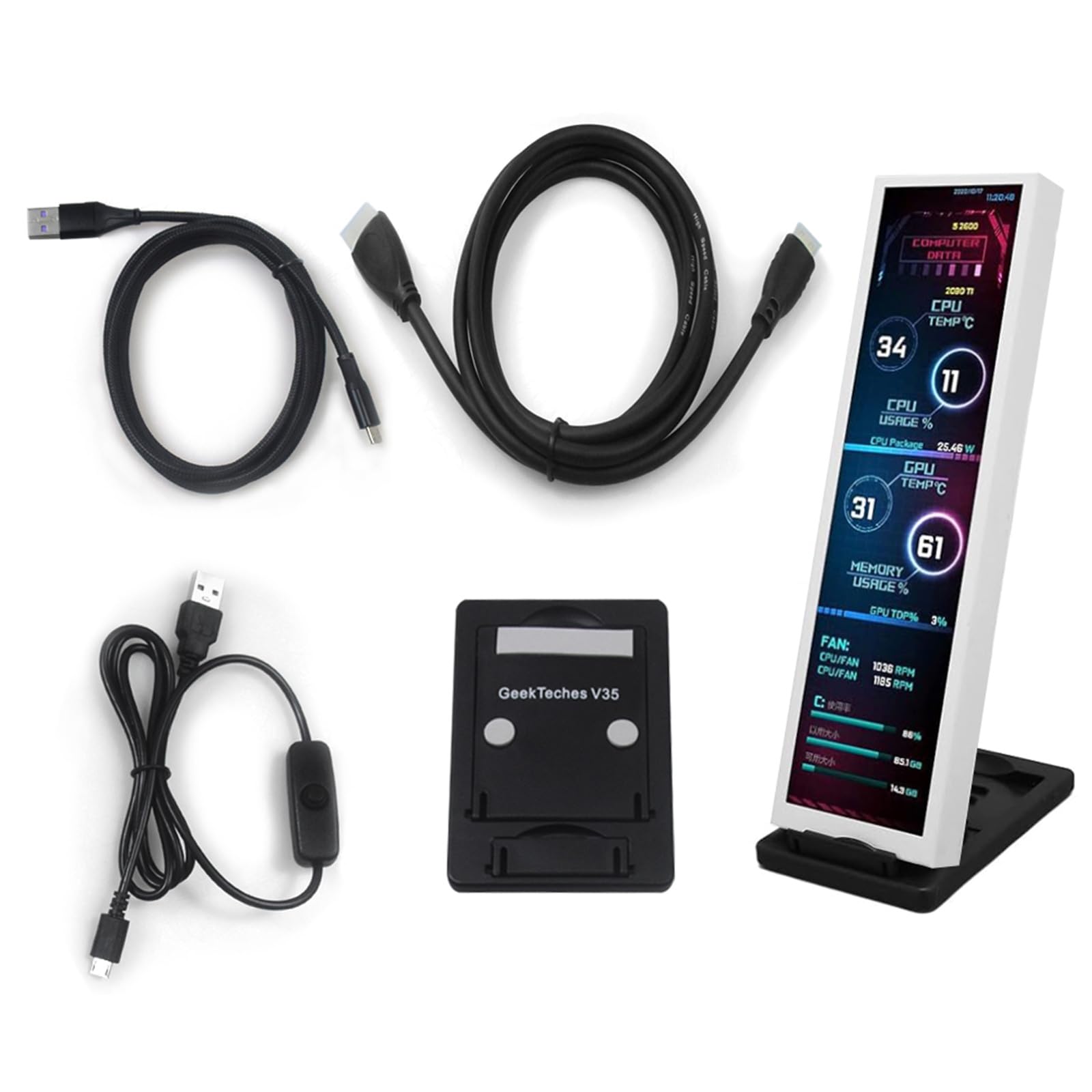 Qsvbeeqj USB C Anschluss 22,4 cm Computermonitore klare Displays Entertainment Features Stream Browsing