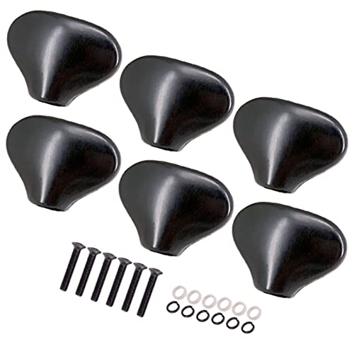 Gitarren Stimmwirbel 6 Stücke Zinklegierung E-Gitarre Tuning Pegs Kappe Tuner Machine Kopf Ersatz Tasten Knöpfe Gitarre Zubehör (Color : Black)