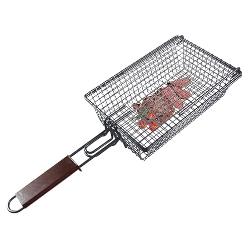 Takluu Grillkorb | Antihaftbeschichteter tragbarer Outdoor-Camping-Grillständer - Barbecue-Grill-Kochzubehör für Fisch, Garnelen, Gemüse