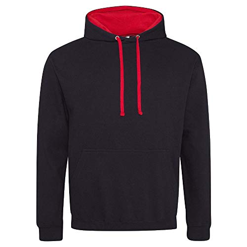 Just Hoods Varsity Kapuzenpullover XXXL Jet Black/Fire Red