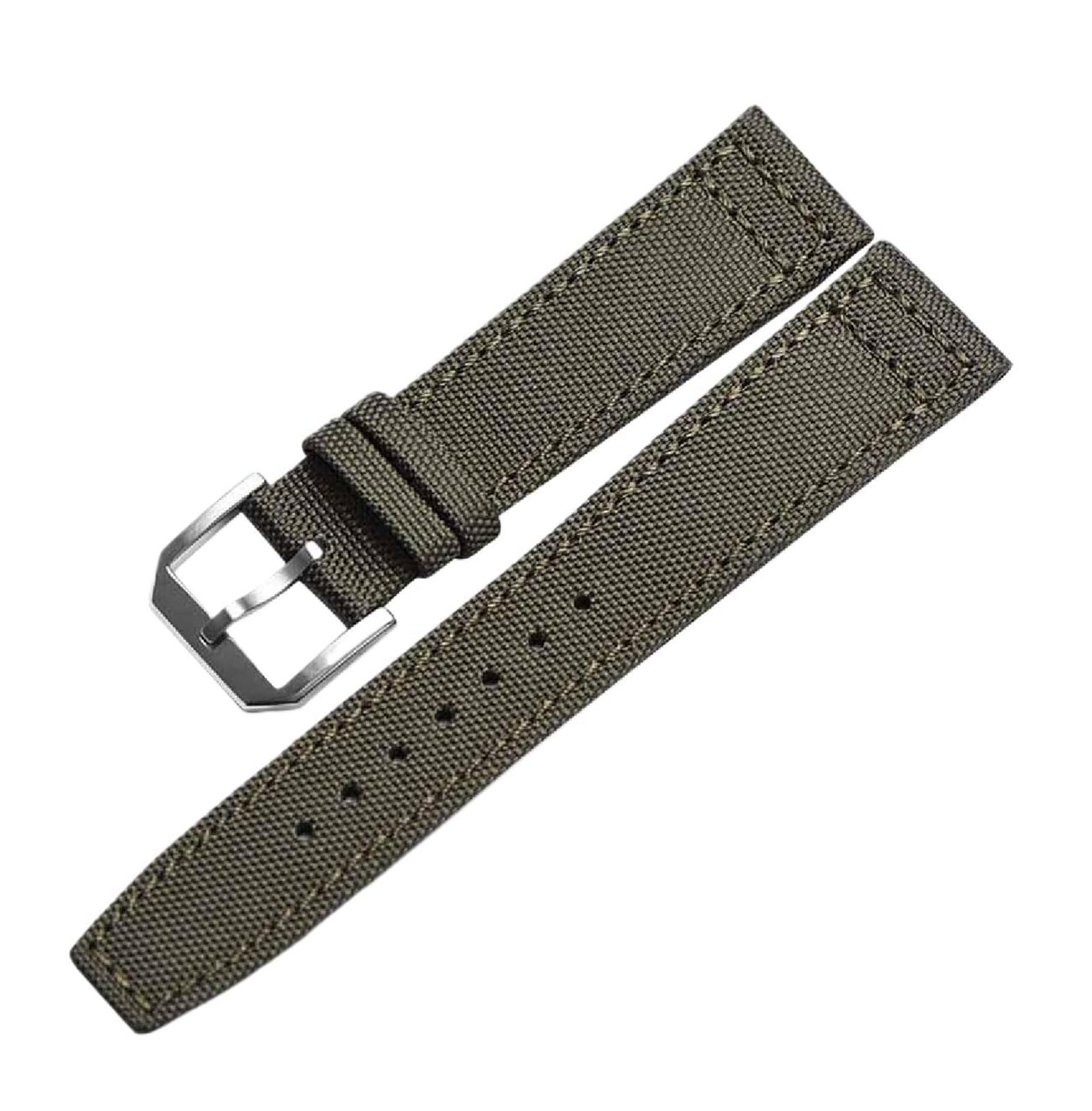 SpaRcz 20-22mm Uhrenarmband Nylon Canvas Uhrenzubehör für Herrenarmband, Farbe 1, 20mm