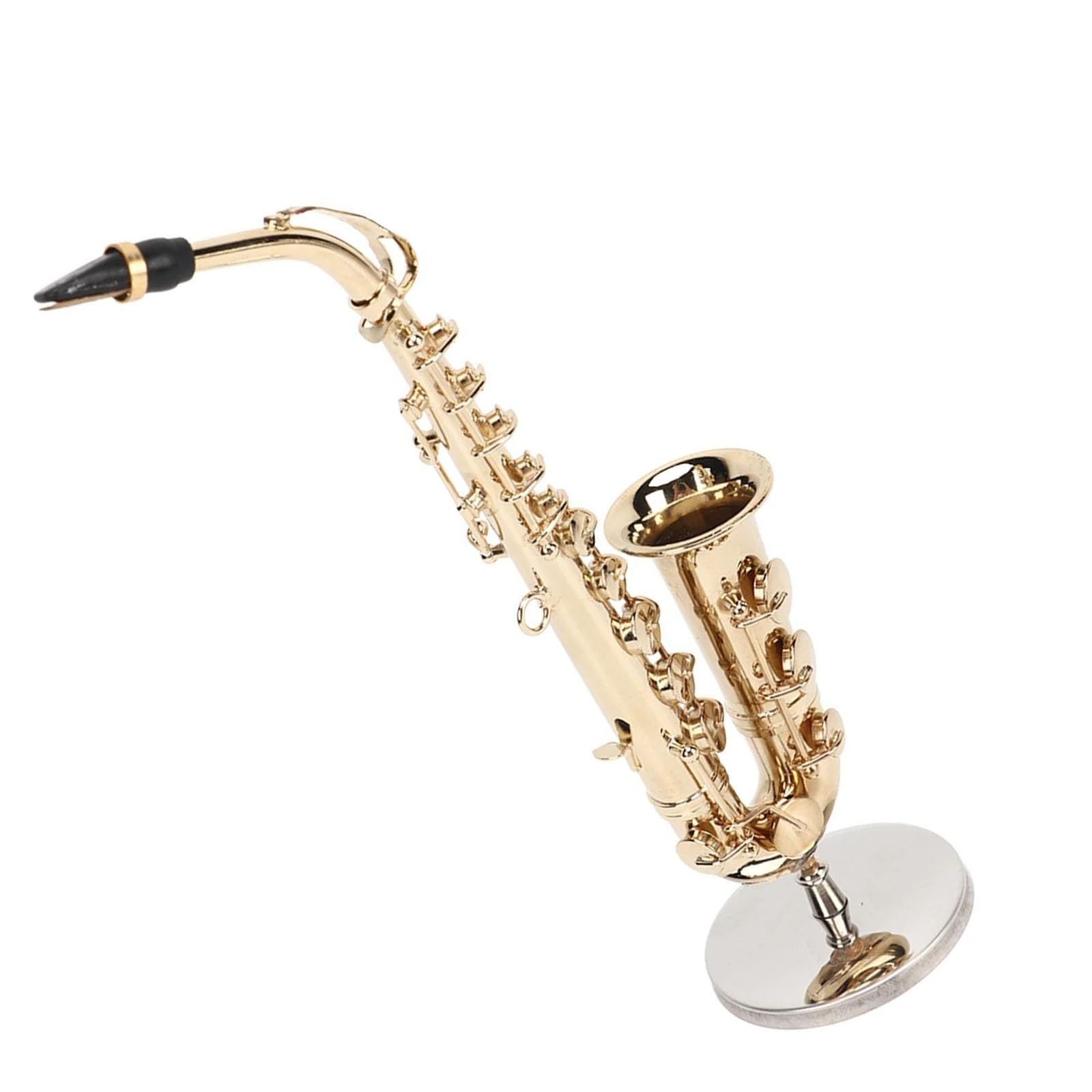 Miniatur-Altsaxophon Mit Ständer Und Koffer, Sax-Musikinstrument, Modell, Ornament, 6,3 Zoll Musikinstrumente Miniatur